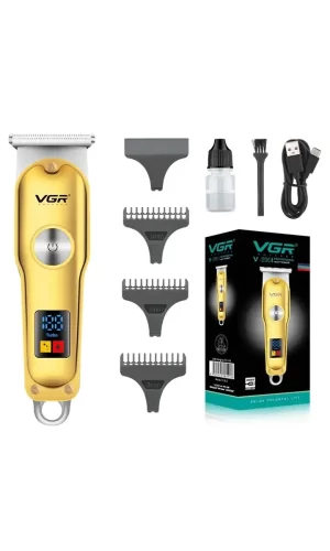 Vgr V-290 Altın T Bıçak Sıfır Kesim Lcd Ekran Şarjlı Tıraş Makinesi