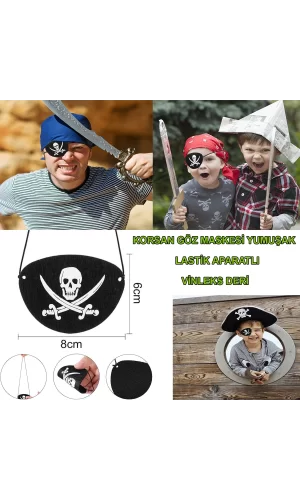 Vinleks Deri Korsan Göz Bandı Lastikli