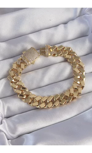 Vip Seri Gurmet Zirkon Taşlı Gold Renk Bileklik