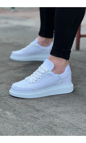 Wagoon WG018 Beyaz Kot Kumaş Erkek Casual Ayakkabı