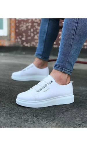 Wagoon WG026 Beyaz Kalın Taban Casual Erkek Ayakkabı