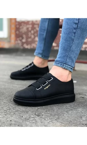 Wagoon WG026 Kömür Kalın Taban Casual Erkek Ayakkabı