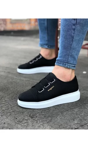 Wagoon WG026 Siyah Kalın Taban Casual Erkek Ayakkabı