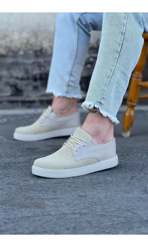 WG016 Bej Triko Erkek Casual Ayakkabı