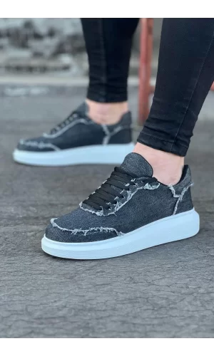 WG018 Gri Kot Kumaş Erkek Casual Ayakkabı