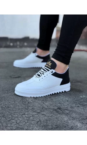 WG022 Beyaz Siyah Erkek Casual Ayakkabı