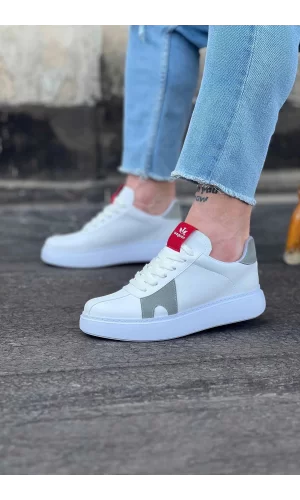 WG040 Beyaz Gri Erkek Casual Ayakkabı