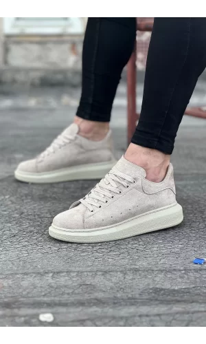 WG096 Bej Süet Günlük Erkek Casual Ayakkabı