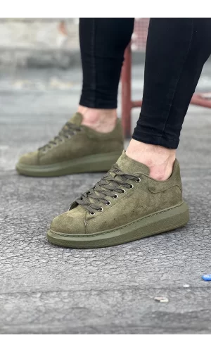 WG096 Haki Süet Günlük Erkek Casual Ayakkabı