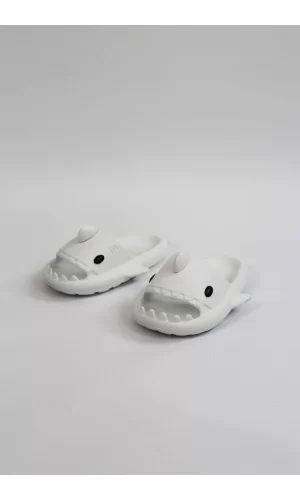 WG500 Köpekbalığı Beyaz Unisex Tam Ortopedik Terlik Shark Slides
