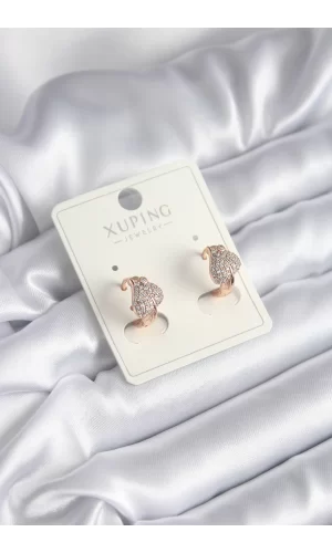 Xuping Model Zirkon Taşlı Yaprak Kadın Küpe
