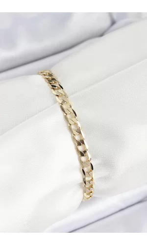 Xuping Pirinç Klasik Ezme Zincir Model Gold Renk Kadın Bileklik