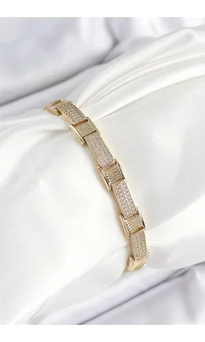 Xuping Pirinç Parçalı Gurmet Model Gold Renk Kadın Bileklik