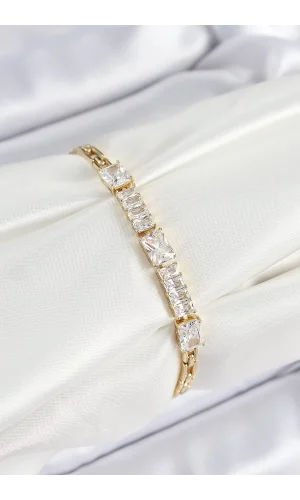 Xuping Pirinç Parçalı Su Yolu Model Gold Renk Kadın Bileklik