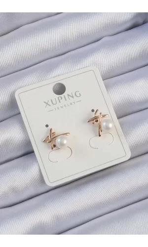 Xuping Rose Renk İnci Taşlı Çubuk Küpe