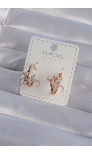 XUPİNG Rose Renk Zirkon Taşlı Halka Küpe