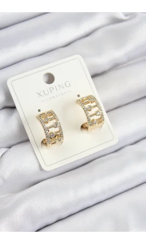 Xuping Zirkon Taşlı Çit Halka Model Gold Renk Kadın Küpe
