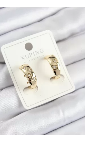 Xuping Zirkon Taşlı Halka Model Gold Renk Kadın Küpe