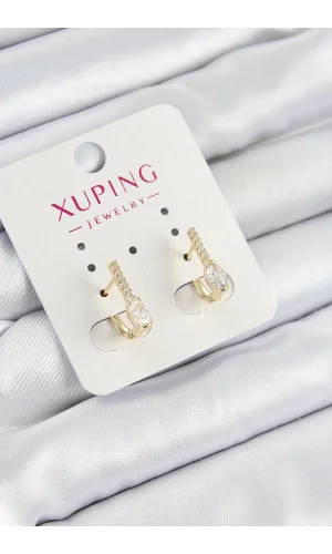Xuping Zirkon Taşlı I Model Gold Renk Kadın Küpe