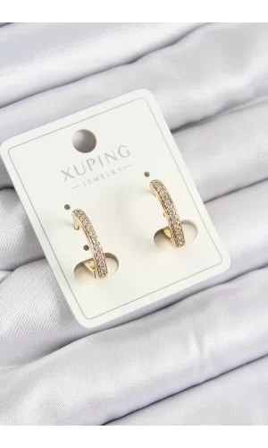 Xuping Zirkon Taşlı I Model Gold Renk Kadın Küpe