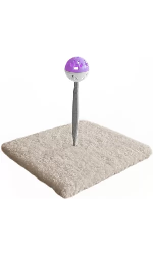 Yaylı Toplu Hacıyatmaz Kedi Aktivite Oyuncağı 16-20 cm Krem Rengi