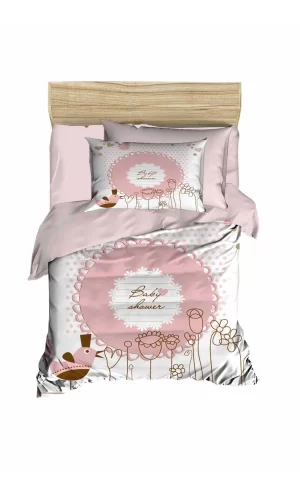 Yenidoğan Kız Bebek Nevresim Takımı &#37;100 Pamuklu  Baby Shower