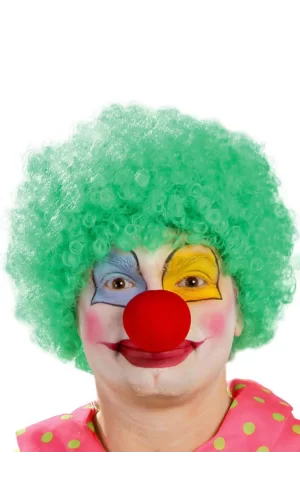 Yeşil Renk Kıvırcık Afro Palyaço Seti