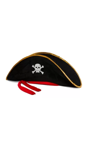 Yetişkin Boy Kadife Jack Sparrow Denizci Kaptan Jack Korsan Şapkası 50X20 CM