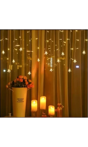 Yıldız 4m 96 Led 19 Saçak 40-50-60cm Gün Işığı yıldız boyutu:7cm