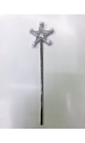 Yıldız Peri Asası Sihirli Değnek Beyaz Ponponlu
