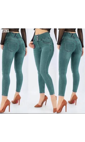 Yüksek Bel Likralı Jean Pantolon 90 Cm