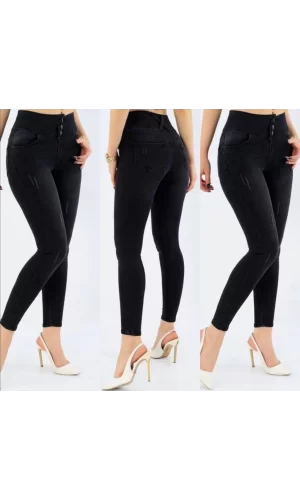 Yüksek Bel Likralı Jean Pantolon 90 Cm