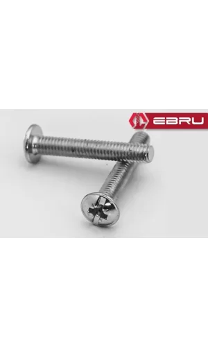 Yulak Yıldız Başlı Rysb Kulp Vidası, Civata M4x12 - 50 Adet