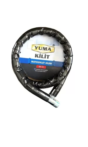 Yuma Ym-752 Motorsiklet Kilidi Anahtarlı Körüklü Siyah ( Boy : 120cm-çap : 22mm )