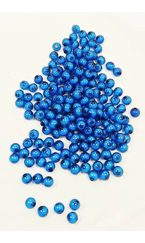 Yuvarlak Boncuk İçten Boncuklu Bileklik Çanta Boncuğu 8 mm 50 gr Mavi - BNC468