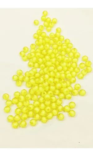Yuvarlak Boncuk İçten Boncuklu Bileklik Çanta Boncuğu 8 mm 50 gr Sarı - BNC467