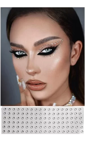 Yüz Taşı Kristal - Burun, Vücut Taşı, Tattoo Makyaj Taşı, Yapışkanlı, 12 Adet