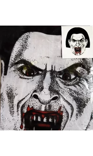 Yüze Yapışan Kafaya Tam Geçmeli Streç Kanlı Vampir Maske Bez Maske Model 2-2