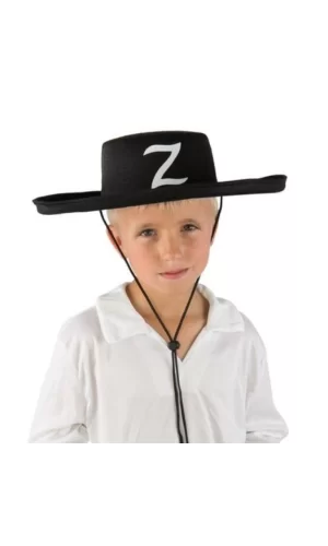 Z Logolu Çocuk Boy Bağcıklı Zorro Şapkası