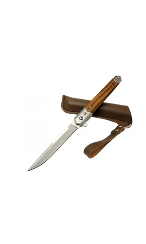 Zbr M390 1-37 Kahverengi Kamp Çakısı 21cm - Manuel, Ahşap Sap, Kılıflı
