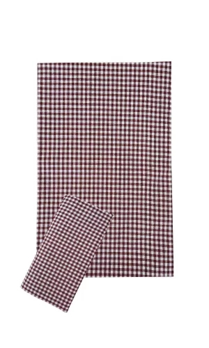 Zefir Desen Sofra Bezi Masa Örtüsü 170 x 170 Cm Bordo