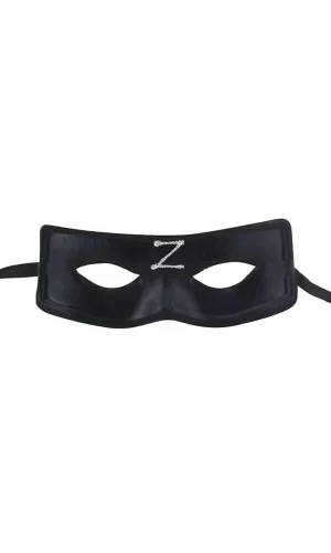 Zorro Maskesi Arkadan Lastikli Z Baskılı