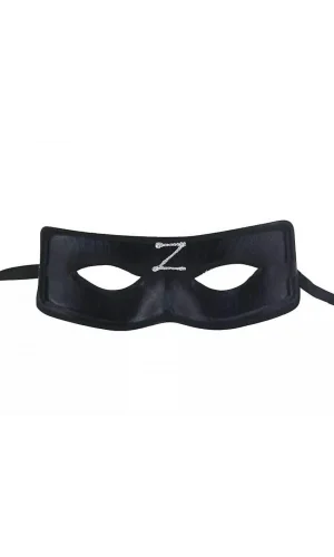 Zorro Maskesi Arkadan Lastikli Z Baskılı