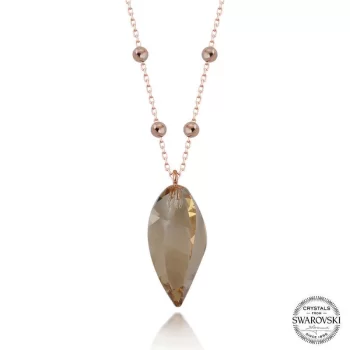 Luz&Pos Crystal Taşlı Rose Top Zincir Gümüş Kadın Kolye