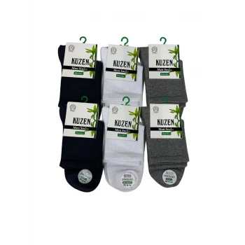 Kuzen Dikişsiz Yarım Konç Bambu Erkek Çorap 6 Adet