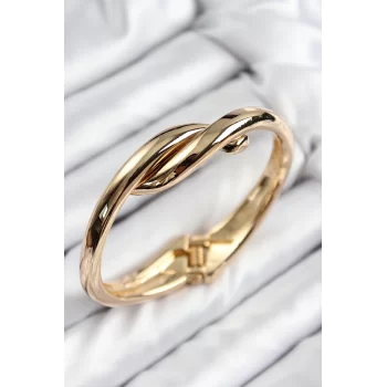 Pirinç Düğüm Model Gold Renk Kadın Kelepçe