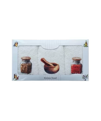 3 lü Zeytin Desen Baskılı Mutfak Havlusu 30 X 50 Cm Z-6