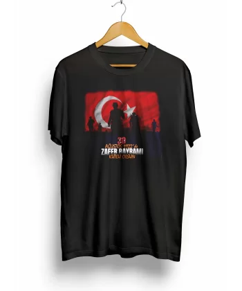 30 Ağustos Atatürk Baskılı T-shirt - Siyah