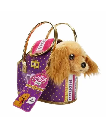 50585 Cutekins Taşıma Çantalı Peluş Köpek -sunman