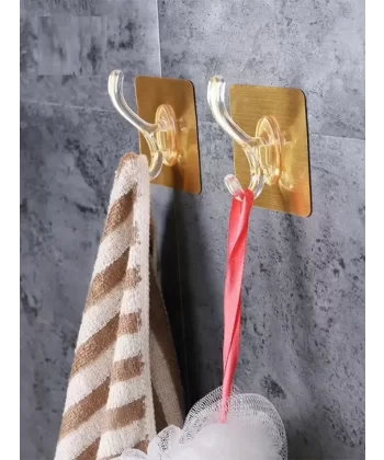 6lı Gold Kanca Askı Güçlü Yapışkanlı Mutfak Banyo Askısı